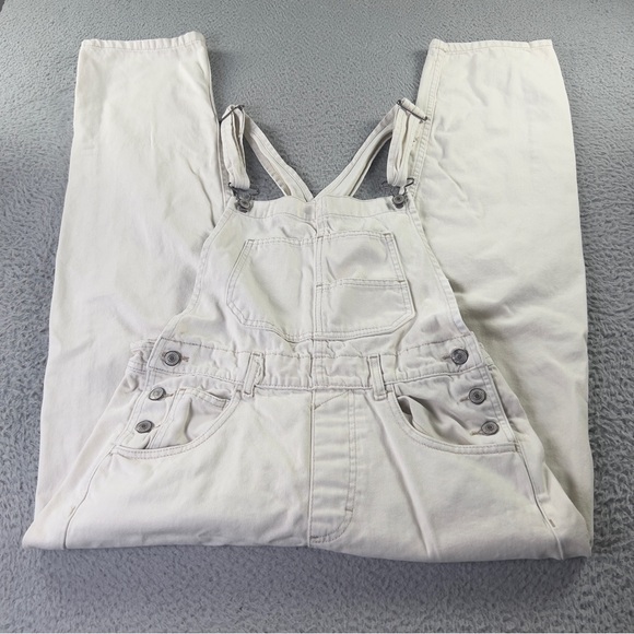 We The Free Pants - We The Free Ziggy Denim Overalls Womens Small Off White Pockets Outdoors